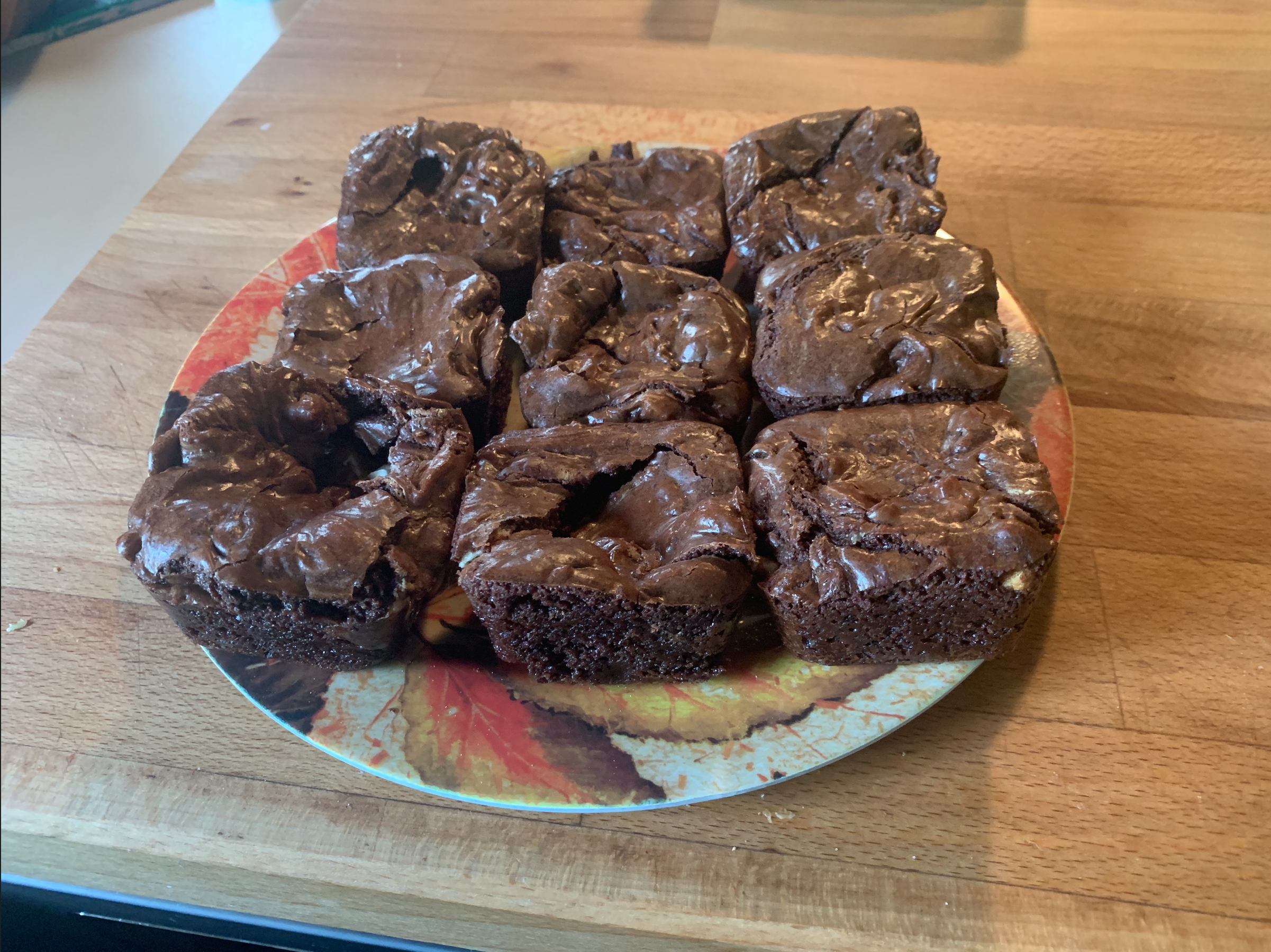 Brownies on a plate.